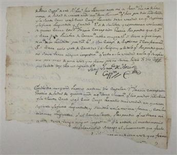 (NEW MEXICO.) Marriage petition signed by a colonial governor of Nuevo Mexico.